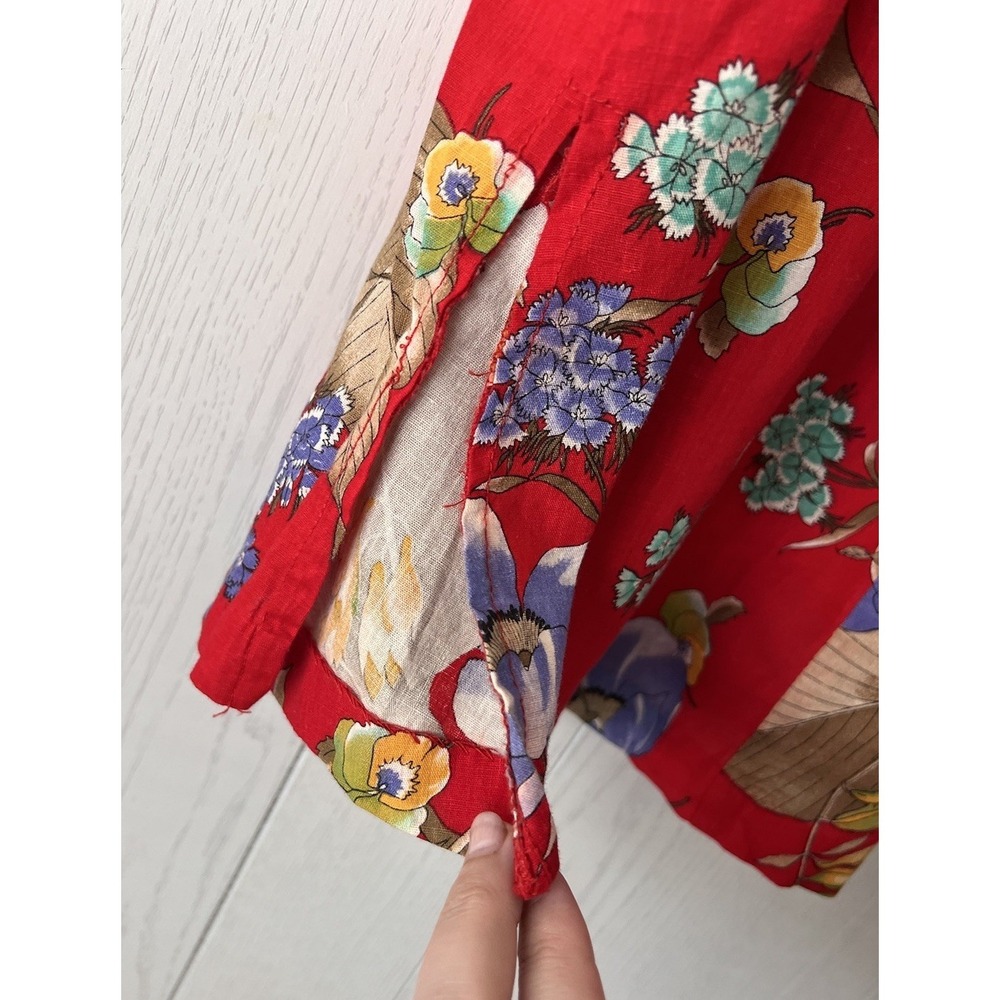 Vintage 70's Hawaiian Womens Tunic Cotton Gauze Shirt Dress S/M Toni Lynn Top - Picture 5 of 16